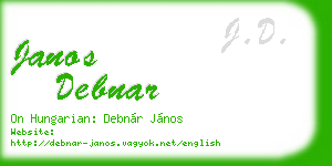 janos debnar business card